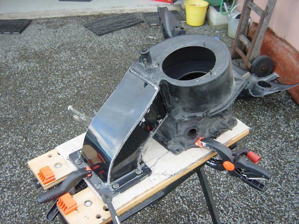 F250 Ford Heater Reconstruction. The left hand section was completely missing.